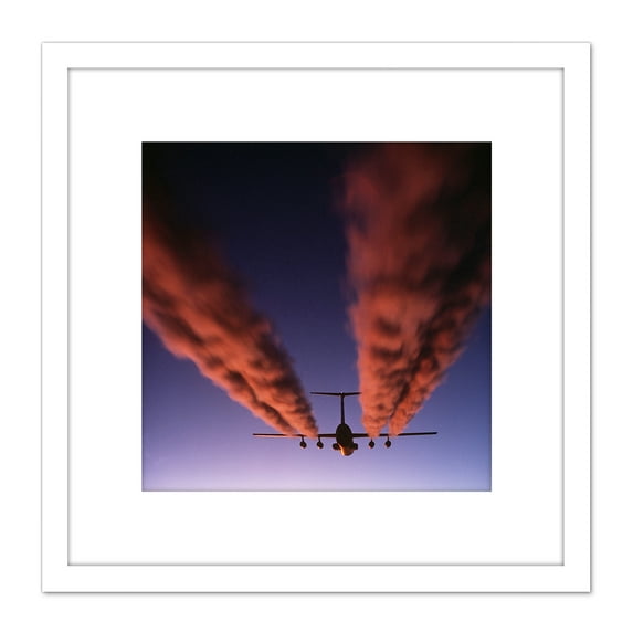 Simons Miltary USA USAF C-141 Starlifter Aircraft Photo 8X8 Inch Square Wooden Framed Wall Art Print Picture with Mount