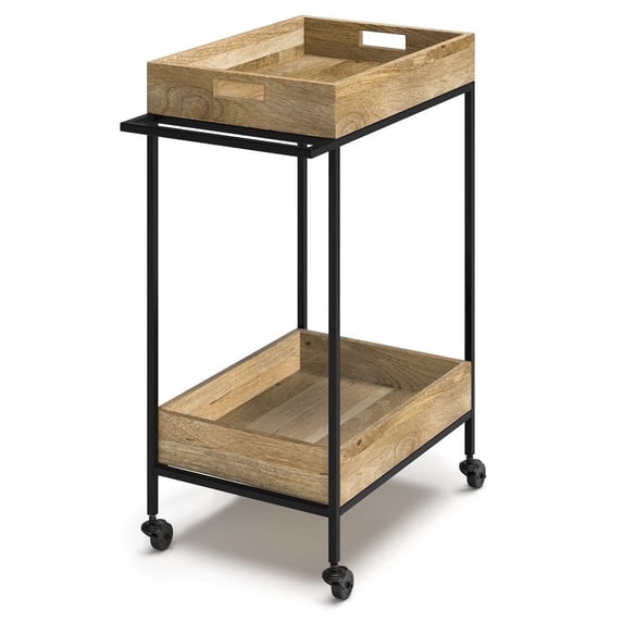 Simpli Home Simons Bar Cart in Natural
