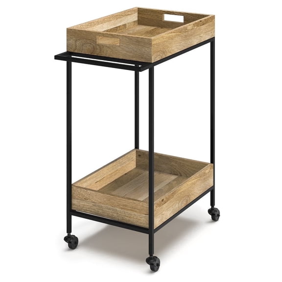 Simpli Home Simons Bar Cart in Natural