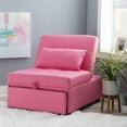 thumbnail image 1 of Simonson Space Saving Convertible Twin Bed, Lounge Chair, or Ottoman, Hot Pink, 1 of 16
