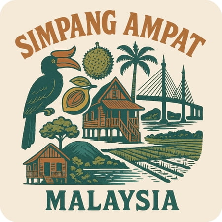 Simpang Ampat Malaysia Keepsakes Souvenir Vinyl Sticker – Destination Travel Keepsake Collectible (3-Inches Wide)