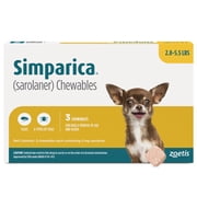 Simparica Chewable Tablets for Dogs, 2.8-5.5 lbs, Yellow Box