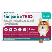 Simparica Trio Chewable Tablet for Dogs, 22.1-44 lbs Blue Box