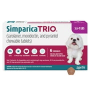 Simparica Trio Chewable Tablet for Dogs, 5.6 - 11 lbs Purple Box