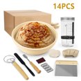 thumbnail image 1 of Simperf 14pcs Sourdough Starter Kit, Bread Proofing Basket Set, Natural Rattan Baskets with Sourdough Jar for Making Baking Fermentation, Bread Making Tools Kit Banneton Proofing Basket, 1 of 9