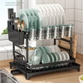 thumbnail image 1 of Simperf 2 Tier Dish Racks for Kitchen Counter, Drying Rack with Dish Drainer Set Dishes Organizers, 1 of 8