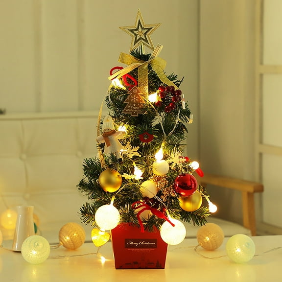 Simperf 20" Tabletop Christmas Tree, Artificial Mini Xmas Tree, Ornaments for Christmas New Year, Table Top Decor Home Indoor Decoration