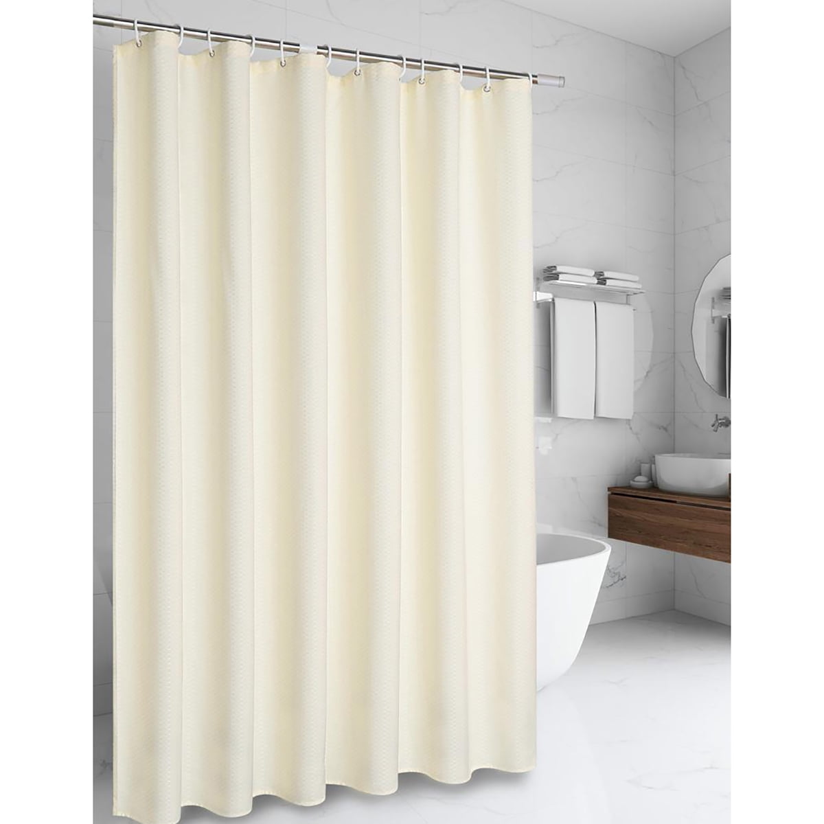 Simperf Bathroom Shower Curtains, Shower Curtain and Liner Set with 12 ...