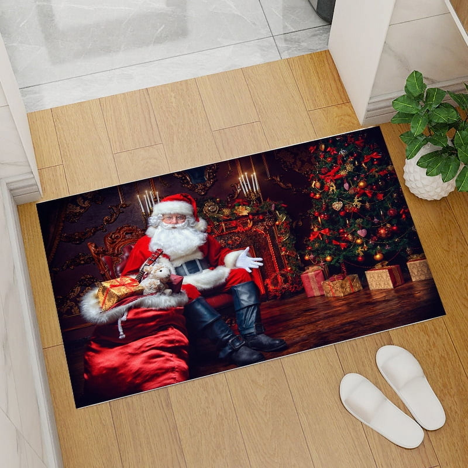 Simperf Christmas Door Mat Non Slip Doormat Front Door Mat Christmas ...