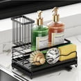 thumbnail image 1 of Simperf Kitchen Sink Organizer - Sink Caddy with Dish Brush Holder, Sponge Holder with Auto-Drain, 360° Swivel Spout, Sink Drying Rack Dish Soap Dispenser Storage, 1 of 11