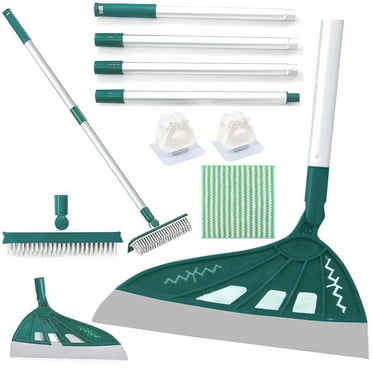 Simperf Magic Broom Multifunction Magic Broom Sweeper, Pet Hair Remover - Fine Dust, Hair, Liquids for Floors, Rugs, Skirting Line Broom Brush Set with Dish Towel