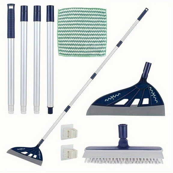 Simperf Magic Broom Multifunction Magic Broom Sweeper, Pet Hair Remover - Fine Dust, Hair, Liquids for Floors, Rugs, Skirting Line Broom Brush Set with Dish Towel