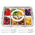 thumbnail image 1 of Simperf Snack Divider Container, Snack Box with Lid, Snack Containers with Dividers, 8 Compartment Snack Container Divide Snack Box, Food Storage with Handle, Snackle Box Container with 4 Fruit Fork, 1 of 9