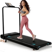 Simpfree Walking Pad with Handle Bar and Adjustable Incline, 2.5HP Portable Under Desk Treadmill for Home Small Space 300 Lbs Capacity Remote Control and LED Display