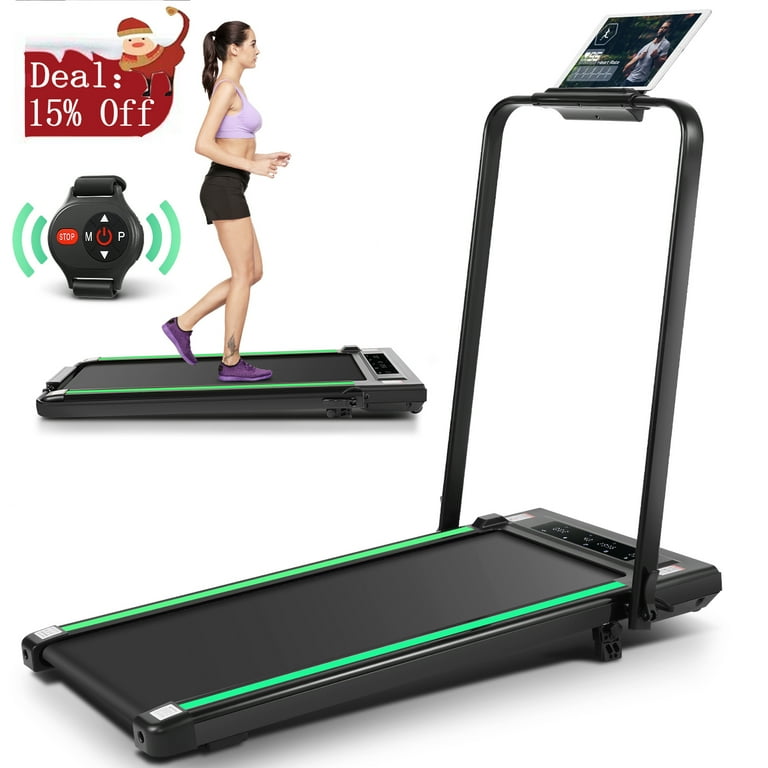 Simpfree 2 in 1 Under Desk Treadmill with Incline Max 300lbs Capacity Walking Pad Compact Electric Treadmill for Home Office with LED Touch