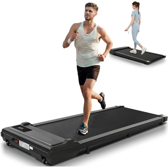 Walking Pad Treadmill, 2.5HP Under Desk Treadmill with Remote Control and LED Display, Portable Walking Treadmill for Home Office, Walking Jogging Machine with 300 lbs Weight Capacity