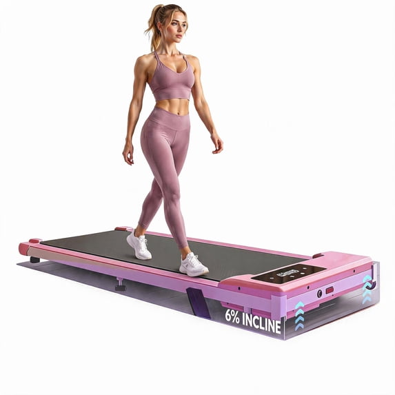 Kismom Under Desk Treadmill with 6% Incline, 3.0HP Portable Walking Pad for Home Office, 300 lbs Capacity Slim Running Machine