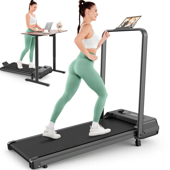 Walking Treadmill Pad with Incline,Portable Under Desk Treadmill for Home Small Office,2.5HP Low Noise,2 in 1 Walking Mat Pad with LED Screen 300 lb Capacity