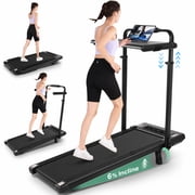 Simpfree Walking Pad with 6% Incline,3 in 1 Under Desk Treadmill with Height-Adjustable Desk 300lbs Capacity,Foldable Treadmill with Adjustable Handle,Touch Screen Remote Control,2s Folding,0.5-7.5mp