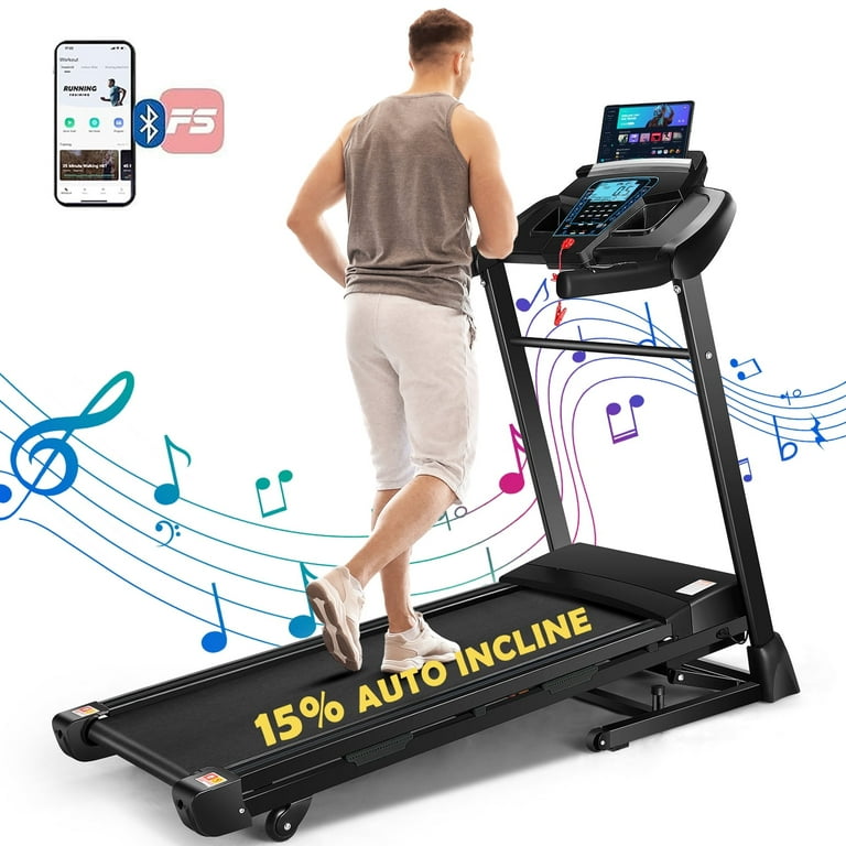 Auto Incline Treadmill with 15Level, Folding Treadmill