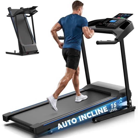 Simpfree 4.5HP Auto Incline Treadmill 400lbs Capacity,8.5MPH Portable Treadmill,12+3 Programs
