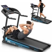 Simpfree 3.5HP Foldable Treadmill with Incline &amp; Sit-Up Bench,350lbs Walking Running Treadmil lwith Heart Rate &amp; Body Fat Monitor,LCD Display,12 Programs