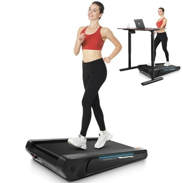 Simpfree Smallest Walking Pad with Incline,2.5HP Under Desk Treadmill 300lbs Weight Capacity Compact Mini Treadmill,Smart Remote Control,LED Display,Cool Lighting