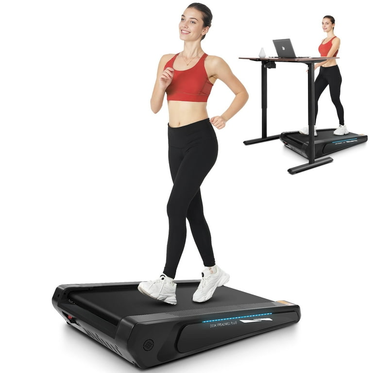 Simpfree Smallest Walking Pad with Incline 2.5HP Under Desk Treadmill 300lbs Weight Capacity Compact Mini Treadmill Smart Remote Control LED Display Cool Lighting Walmart