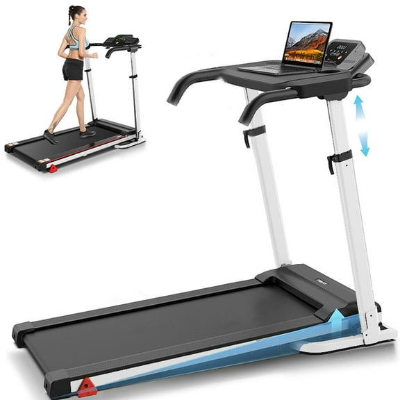Simpfree Treadmill with Removable Table/ Height-Adjustable Treadmill，2.5 HP Portable Folding Treadmill for Home, Running Machine with 3 Inclines