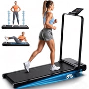 Simpfree Walking Vibration Pad with 8% Incline,3 in 1 Walking Pad with Handle Bar,2.5HP Treadmills for Home/Office/Gym,Under Desk Treadmill 300LBS Capacity,2S Folding,Installation-Free