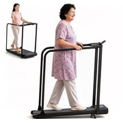 Treadmill for Seniors with Long Handrails,2.5HP Treadmill for Home 300 lbs Capacity,5% Incline,emote Control, LED Display, Cup & Phone Holder
