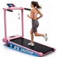 thumbnail image 1 of Incline Treadmill with Handle Bar,3.5HP Portable Treadmill with Desk,Walking Pad with Remote Control and LED Display, 350 lbs Weight Capacity, 1 of 9