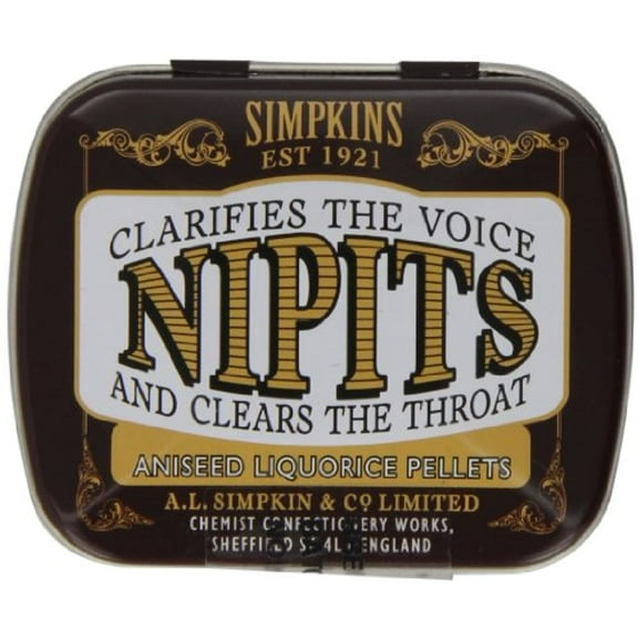 Simpkins Nipits Aniseed Liquorice Pellets Tins 14 g (Pack of 6)