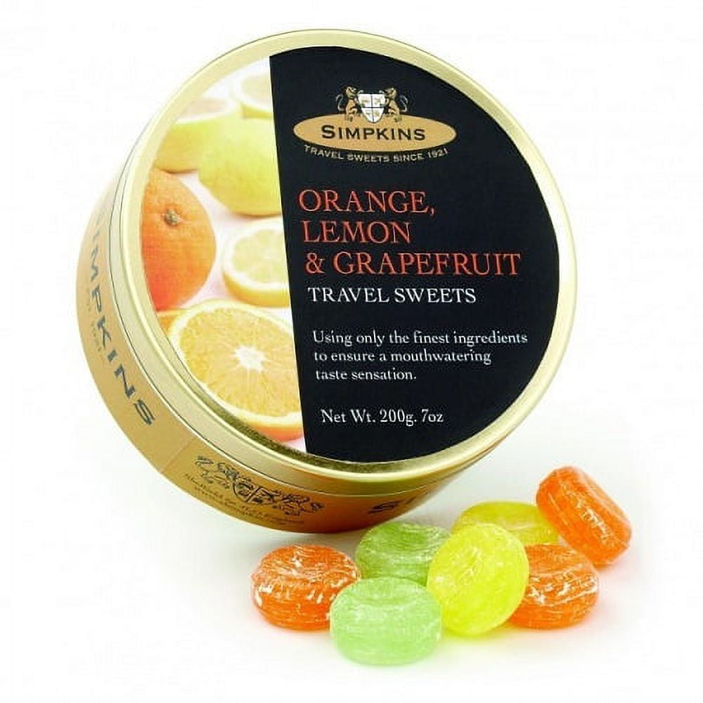 Simpkins Orange Lemon Grapefruit Drops (Economy Case Pack) 7 Oz Tin (Pack of 6)