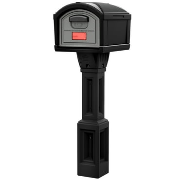 Simplay3 American Home T4 Extra Large Capacity Classic Mailbox with Post, Black