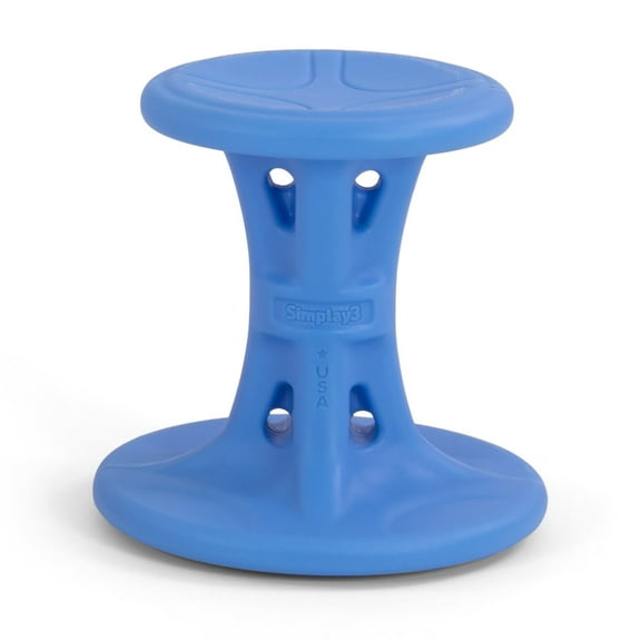 Simplay3 Play Around Wiggle Flexible Active Sitting Chair/Stool for Kids Ages (5-8), 14 inch, Blue