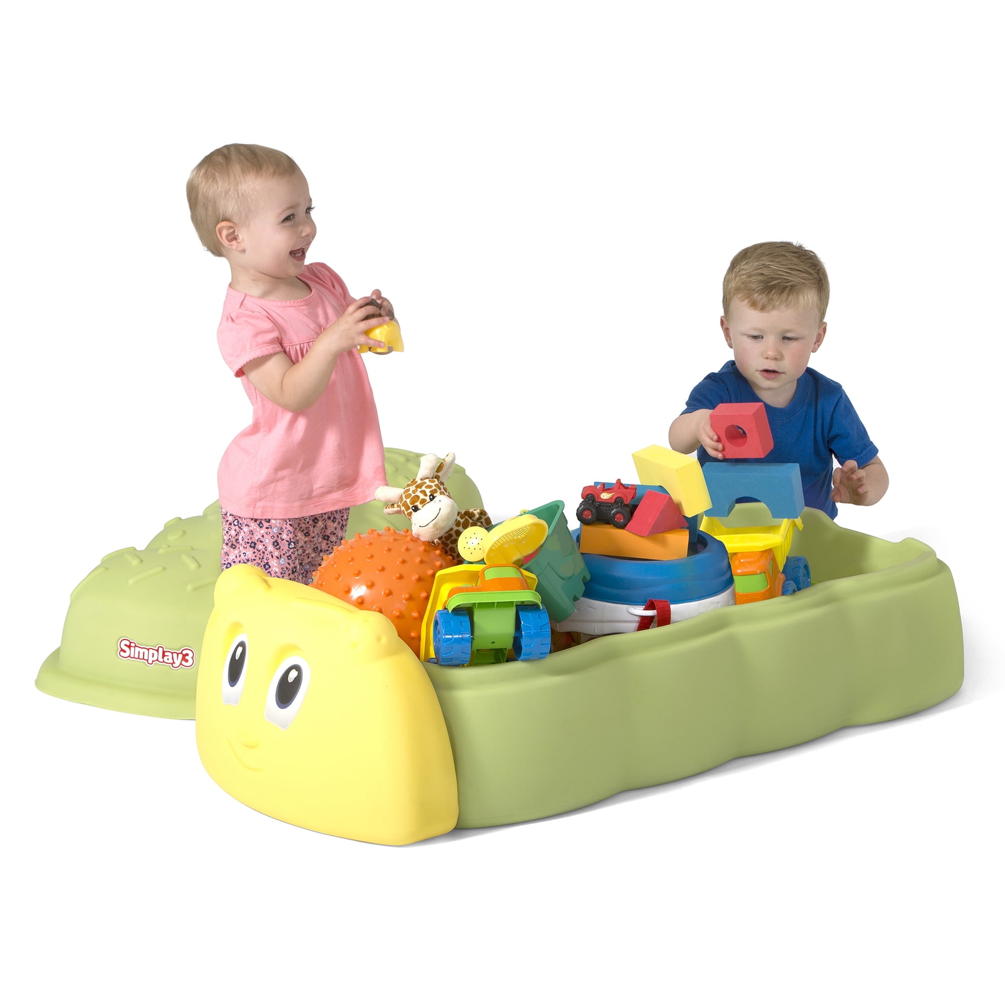Green and Yellow Caterpillar Plastic Sandbox and Toy Box