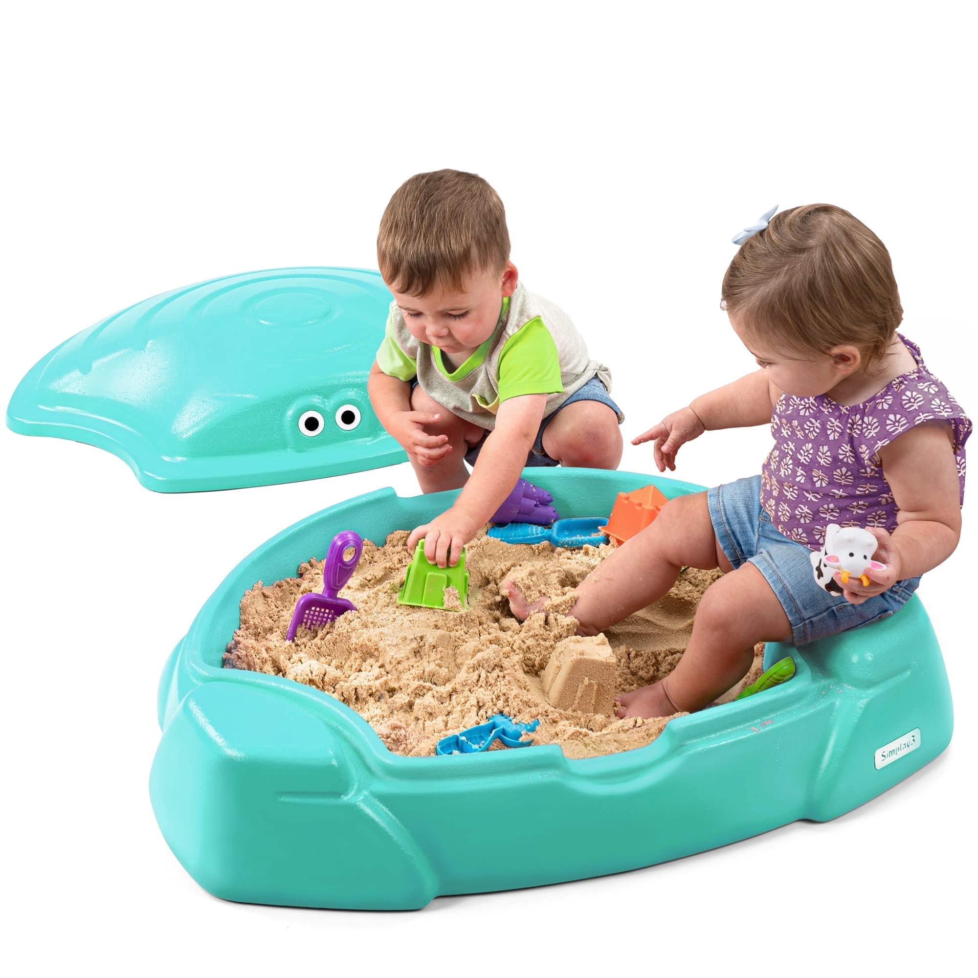 Laid Back5カポのミニストラトnot only for Children Simplay3 Coastal Crab Teal Outdoor Sandbox with Cover for Kids