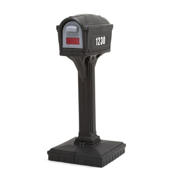 Simplay3 Dig Free Easy Up Classic Plastic Mailbox, Black, Rust Resistant