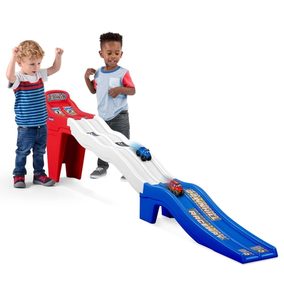 Simplay3 America 250 Fast Track Dual Lane Raceway with 2 Toy Cars, Americana