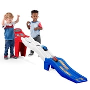 Simplay3 Fast Track Downhill Two-Lane Raceway with Two Car Play Vehicles and Decals for Car & Truck Play - Red, White and Blue