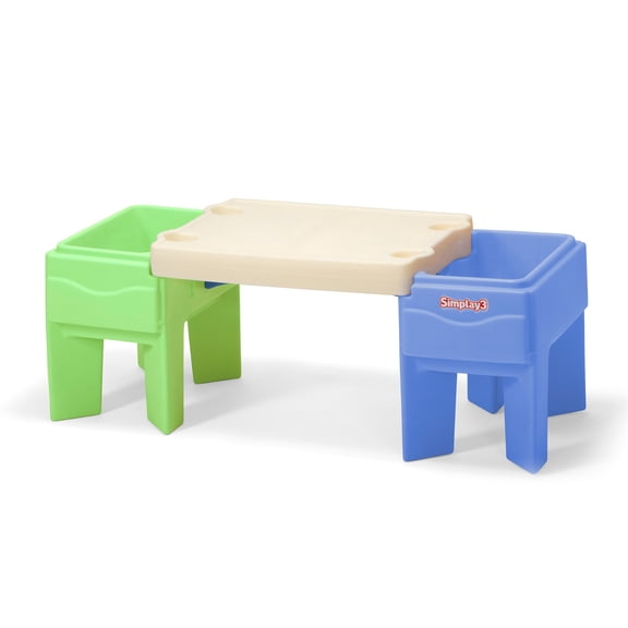 Simplay3 In-and-Out Toddler Sensory 4-Piece Activity Table, Periwinkle Blue/Lime Sherbert