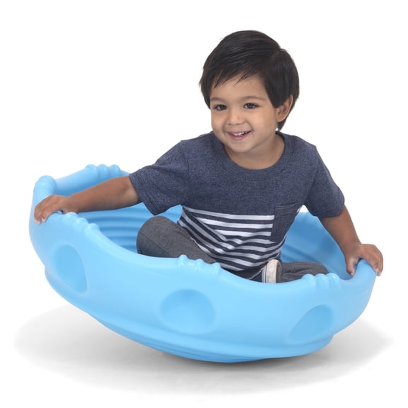 Simplay3 Rock Around Wobble Disk: Rock, Spin, & Climb Plastic Seesaw Toy, Sky Blue
