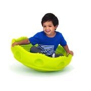 Simplay3 Rock Around Wobble Disk: Rock, Spin, & Climb Plastic Seesaw Toy, Bright Lemon Green