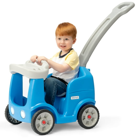 Simplay3 Roll & Stroll Quiet Ride Toddler Push Car, Sapphire Blue