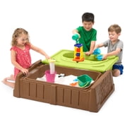 Simplay3 Sand & Water Bench, 2-in-1 Activity Table, Bright Green/Mountain Brown