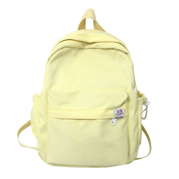Simple 12 Inch Modern Backpack – Lightweight Waterproof Nylon Daypack for Women Men, Casual Travel & Work Backpack with Adjustable Straps, Versatile Commuter Bag for School, Office, Gym Yellow 1pc