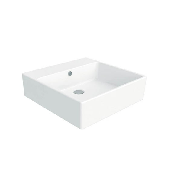 Simple 50.50A.00 Wall Mount/Vessel Bathroom Sink in Ceramic White without Faucet Hole
