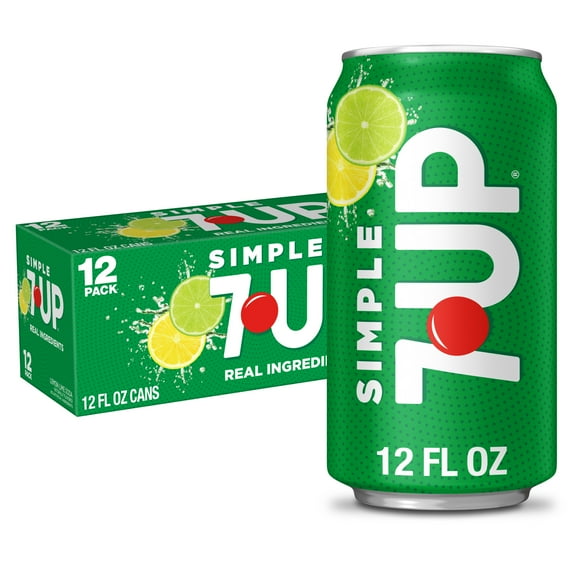 Simple 7UP Caffeine Free Lemon Lime Soda Pop, 12 fl oz, 12 Pack Cans