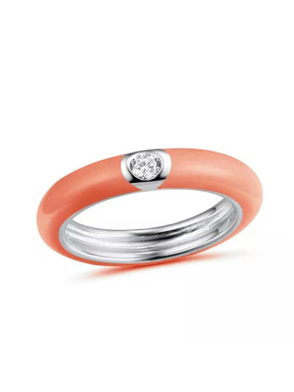 Simple 925 Silver Ring Cubic Zircon Women/Men Party Band Jewelry Sz 6-10